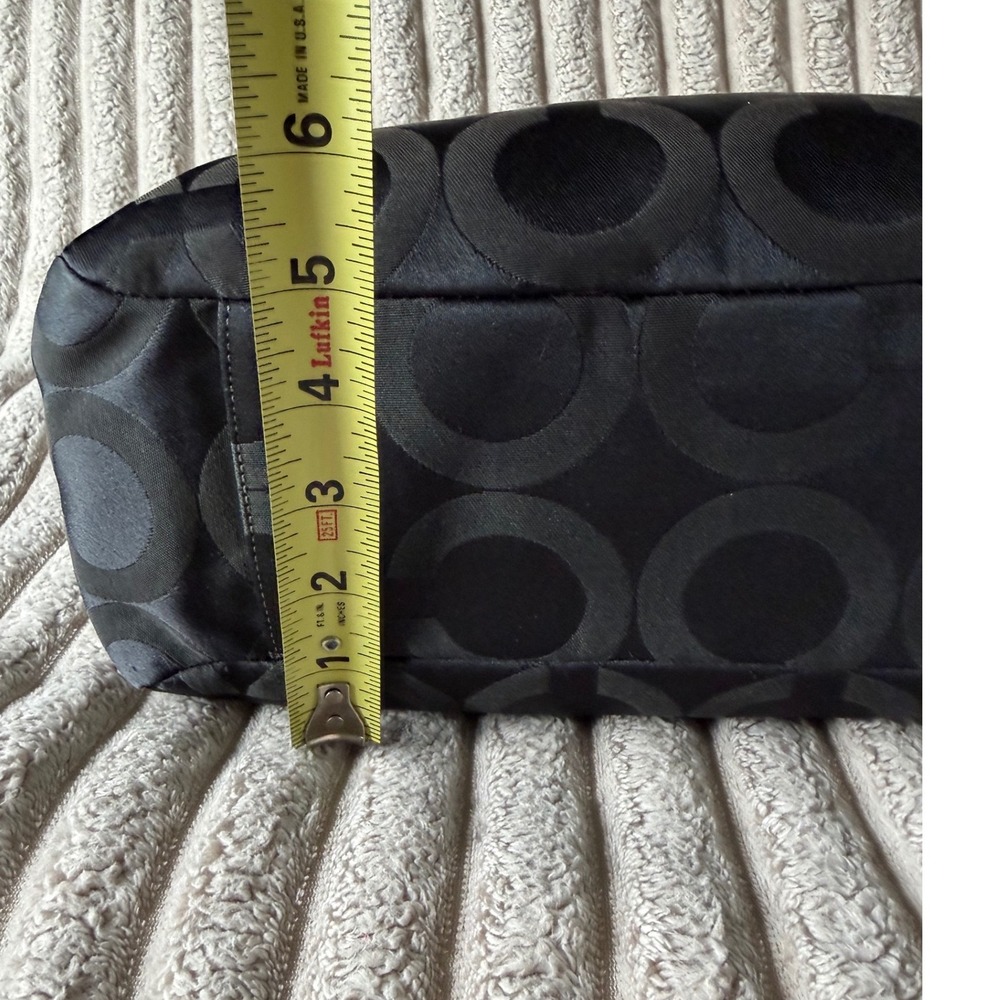 Coach Madison Op Art Black Satin Large Tote Bag Patent Trim 14133 - Picture 11 of 14